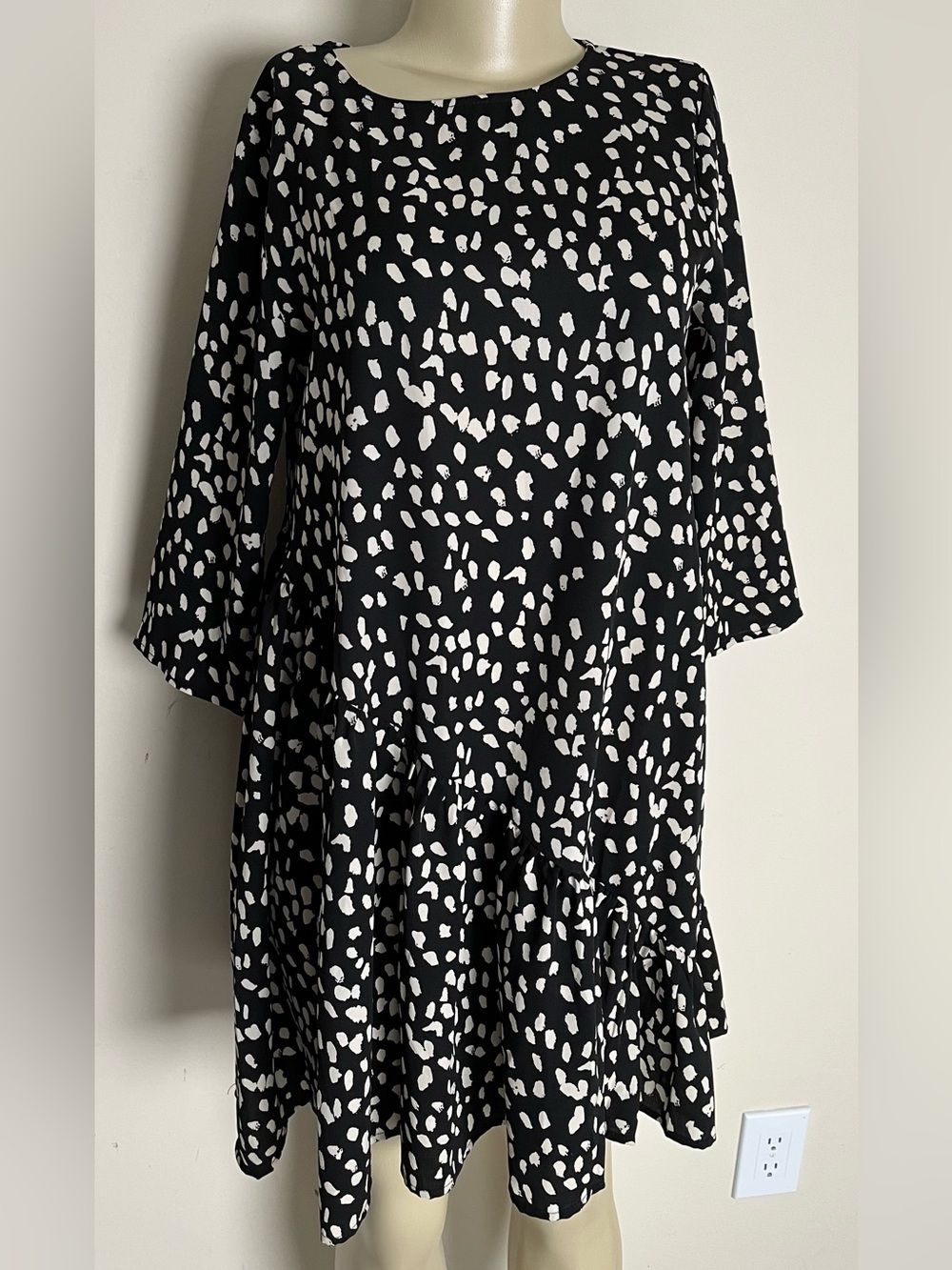 Hayden Black and White Dot Midi Dress